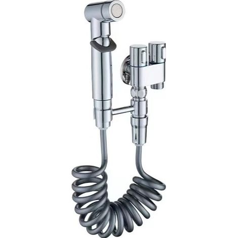 Douche hygiénique pour WC, Robinet de bidet en acier inoxydable pour WC, Douchette de bidet avec jet d'eau, Robinet de toilette avec flexible de bidet (1/4)