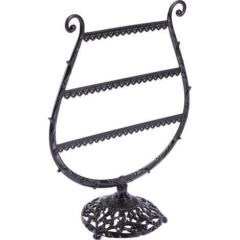 Présentoir à Boucles D'oreilles Support Stable et Décoratif Noir de Verre à Vin pour Organiser Vos Bijoux (1/5)