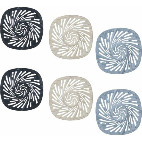 2 bleues + 2 blanches + 2 noires Passoire carrée à ventouse pour évier, filtre à cheveux, accessoires de salle de bain et de cuisine, usage domestique (1/5)