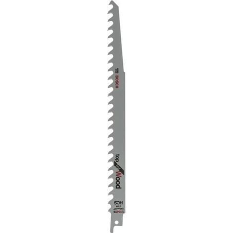 Bosch – Set de 2 lames de scie sabre 240 mm – HCS pour bois dur – Denture 3 TPI pour coupe nette – Compatible avec scies sabre (1/5)