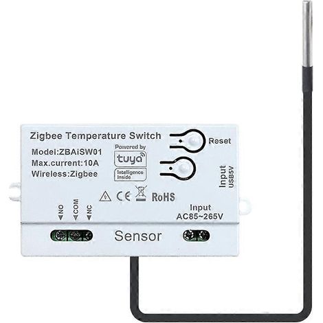 Tuya Zigbee Temperatursensor AC85-265V/USB5V mit Fernbedienungs-App, Smart Timer und Smart Switch 1M (1/5)