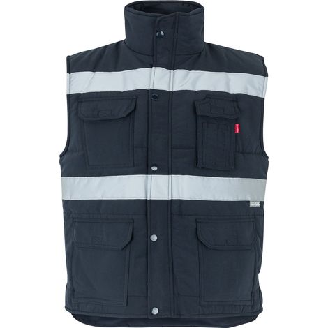 Chaleco Con Cintas Acolchado Multibolsillos Azul Navy XXL