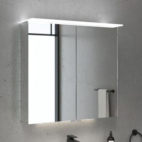 Villeroy & Boch Taro Spiegelschrank 80,7 cm mit 2 Türen, Lichtsegel, Waschplatzbeleuchtung und Vergrößerungsspiegel (1/5)