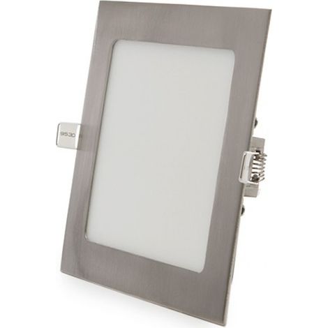 Panneau LED carré nickel satiné 12 W 1 200 lm 2 700 °K 50 000 h [GL-CL-S12N-WW]