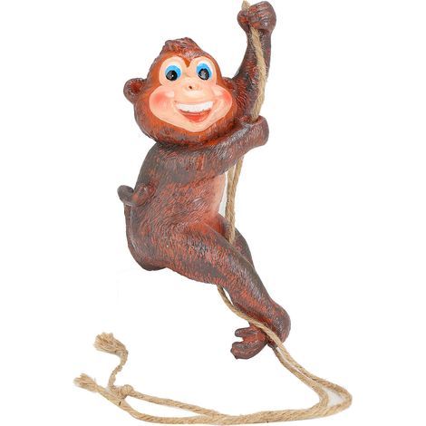 Ornement animal en résine en forme de singe ornements suspendus balanoire décoration pour la maison jardin terrasse cour. (1/5)