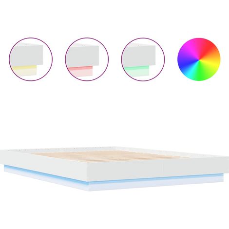 Maison Exclusive - Bettgestell mit LED Weiß 160x200 cm