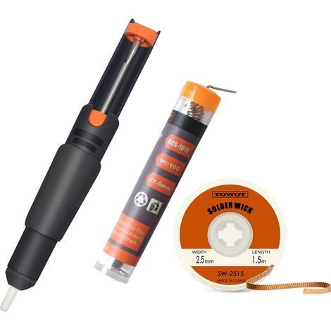 Soldering Tool Set, Desoldering Pump, Copper Wick, 1.0mm Tin Wire for Electronic Repair (1/5)