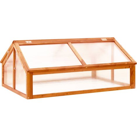 Serre de jardin en bois de sapin, marron, 114 x 80 x 50 cm - PANGIVO (1/5)