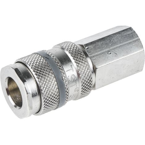 Raccord rapide pneumatique RS PRO, Filetage vers Femelle G 3/8 Femelle 3/8pouces en Laiton ( Prix pour 1 ) (1/2)