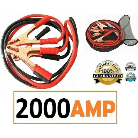 CAVI AVVIAMENTO BATTERIA PER AUTO CAMPER MOTO 2000 AMP COLLEGAMENTO EMERGENZA