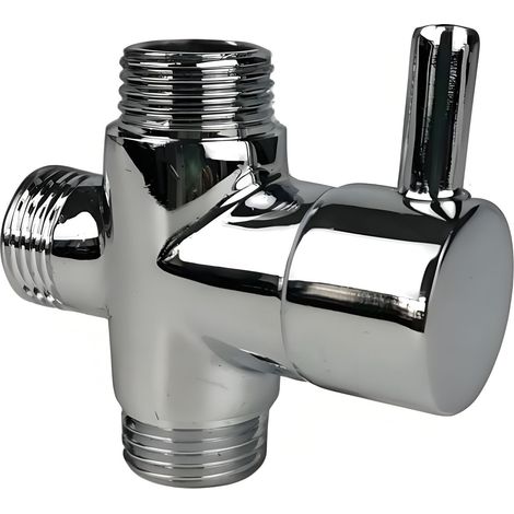 Robinetterie Diverticule - Robinet Sélecteur 3 Voies En Laiton Chromé - Filetage Mâle G1/2 - Pour Douche Et Robinetterie Salle De Bain - 1 Pièce (1/5)