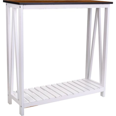 Recibidor de madera blanco 80x30x80