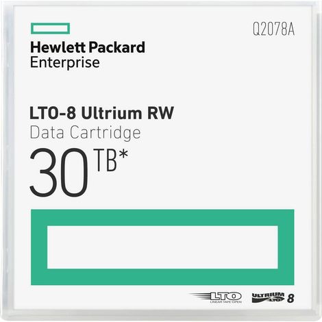 HPE LTO-8 Ultrium 30TB RW Data Cartridge Bande de données vierge 12 To 1,27 cm (1/2)