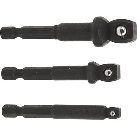 Jeu de 3 adaptateurs douilles 1/2 3/8 1/4 pouce, tige hexagonale, acier au chrome-vanadium, kit outillage professionnel (1/5)
