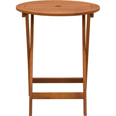 Table de jardin Table d'appoint, Table de Balcon, pliable Ø60x75 cm Bois d'eucalyptus solide OIB8173E (1/5)
