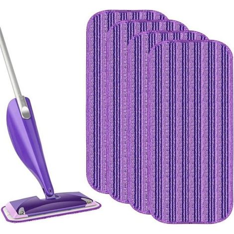 Reusable replacement pads compatible with Swiffer Wet Jet and Wet Jet for Swiffer mop, purple mop pads (1/4)