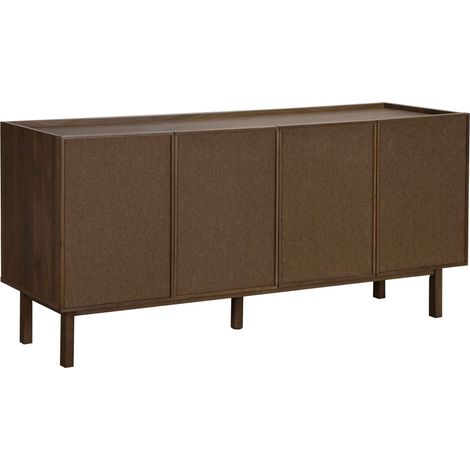 Buffet effet bois 4 portes style scandinave 180 cm bois foncé (1/5)