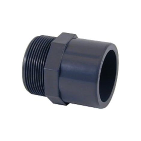 Embout fileté PVC pression à visser 1''1/2 – Collage 63mm extérieur – Intérieur 50mm – Pour installations sanitaires – Piscineo
