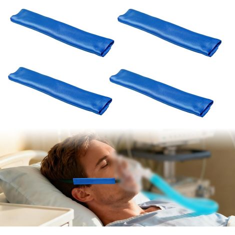 6pcs Protège-Sangles de Masque en Satin, Coussinets Faciaux Doux Confortables et Respirants Protège-Sangles de Casque à Pression Positive Réutilisables pour Réduire Marques Rouges (Bleu) (1/5)