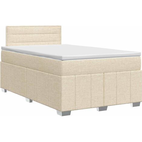 Maison Exclusive - Letto box spring con materasso Crema 120 x 190 cm Tessuto (1/5)