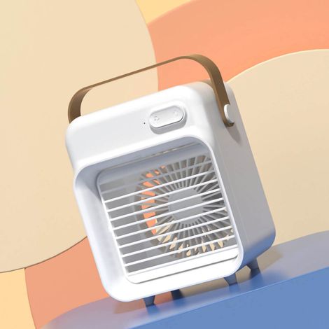 Mini refroidisseur d'air 2022, ventilateur à pulvérisation, refroidisseur d'air portable USB de bureau, blanc (1/5)