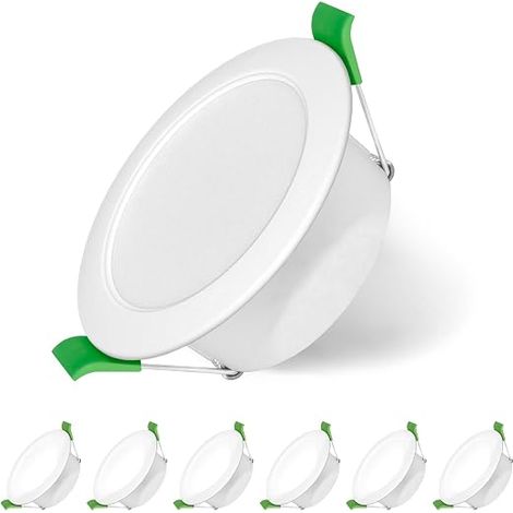 LED Bathroom Recessed Spotlights 230 V 8 W Hole Diameter 75-85 mm Non-Dimmable Flat Recessed LED Spotlights Neutral White 4000 K