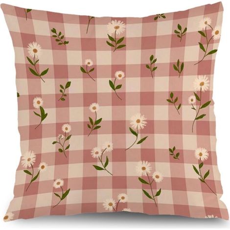 Housse de coussin feuilles fleurs, décoration maison élégante,50×50cm (1/5)