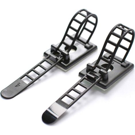 ZVD 50 attaches câbles adhésives avec fixation par vis - Clips de gestion des câbles et serre-câbles réglables en nylon - Organiseurs de câbles autocollants pour maison bureau et projets DIY (1/5)