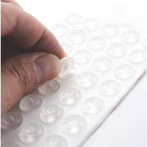 50Pcs Patin Protection Transparent, Auto-AdhéSif Patin Silicone Doux Sans Trace Transparente AdhéSifs ButéEs Amortisseur de Porte Butoir Silicone Transparent pour Boutons de Porte, Armoires (1/4)