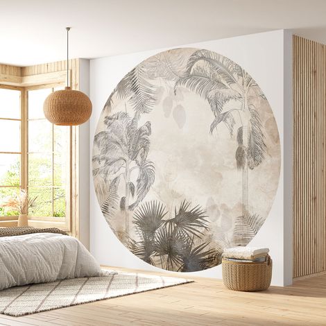 Papier peint rond / cercle - Forêt Tropicale - Diamètre 50 cm (1/4)