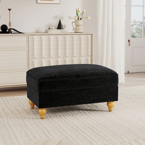 Tabouret Windsor en chenille - Noir (1/5)