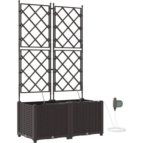 Maison Exclusive - Vaso da giardino 2 pcs Marrone 80 x 40 x 142 cm Plastica