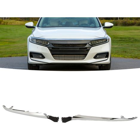 Une paire de baguettes chromées pour phares de pare-chocs avant, 71167TVAA01 et 71162TVAA01, adaptées à la Honda Accord 2018-2021. (1/5)