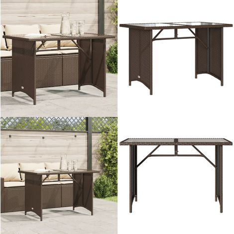 Gartentisch mit Glasplatte Braun 110x68x70 cm Poly Rattan - Gartentisch - Esstisch - Outdoortisch - Terrassenmöbel - Gartenmöbel - Home & Living (1/5)