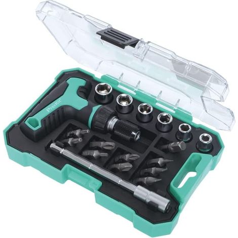 18-Zoll-1T-Griff Mini-Ratschenschraubendreher-Set, Hülsen-Starterset, Schraubendreherkopf-Kit, Handreparaturwerkzeug