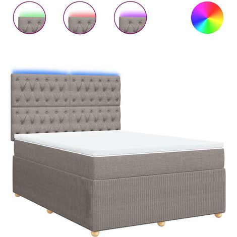 Maison Exclusive - Sommier à lattes de lit avec matelas Taupe 160x200 cm Tissu