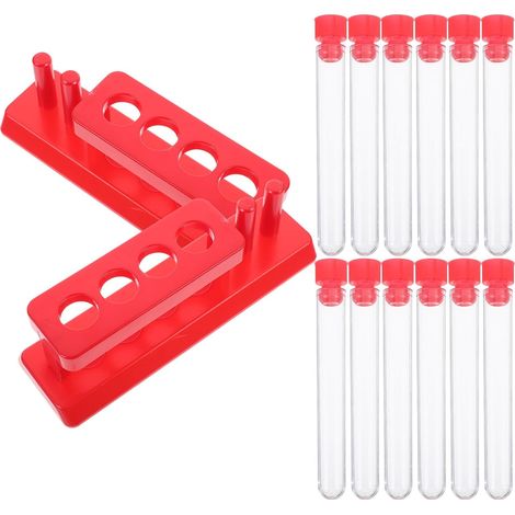 Support pour Tubes à Essai en Plastique avec Fioles Réutilisables, Bouchons Anti-fuite, Rangement Pratique pour Expériences et Stockage de Parfum Couleur Couleur Aléatoire (1/5)