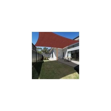 Voile d'ombrage Rectangulaire 3x4m Rouge Brique, Auvent Imperméable UV Protection pour Jardin Terrasse Extérieur Patio Piscine avec Corde Libre (1/4)