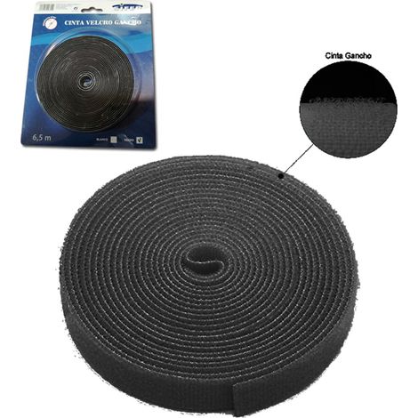 Nastro adesivo velcro SIFER maschio/gancio nero 6,5 mx 20 mm in blister
