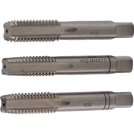 Jeu de Tarauds et Filière M14 x 2,0 - HSS-G, 3 pcs - Précision et Durabilité, Acier, Pro - D-Work