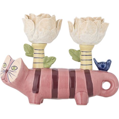 Bloomingville - Missy Candle Holder - Rose - Stoneware