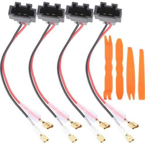 4 Pièces Câbles Adaptateur Faisceau Cosse Connecteurs Fiche Haut-parleurs (1/5)