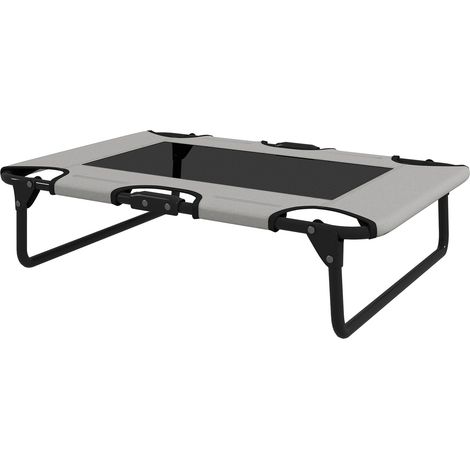Cama elevada para perros Cama plegable para mascotas Tumbona para perros al aire libre con diseño de malla Transpirable para perros pequeños y medianos Oxford gris claro 75 x 51 x 18 cm 
