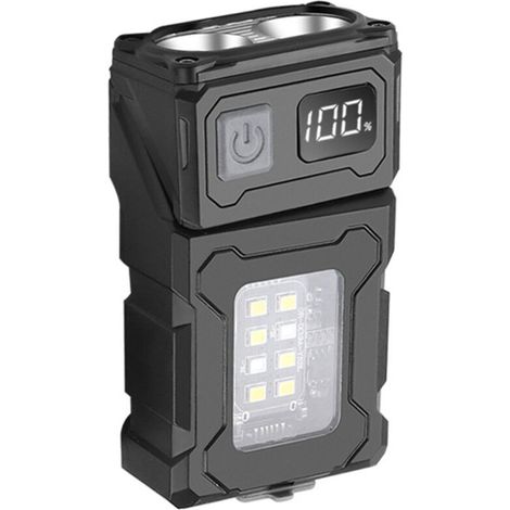 Hochleistungs-Arbeitsleuchte mit COB+LED-Digitalanzeige, 180°-Drehung, magnetischem Ladeanschluss, Schlafmodus, Warnleuchte und Notfall-Taschenlampe