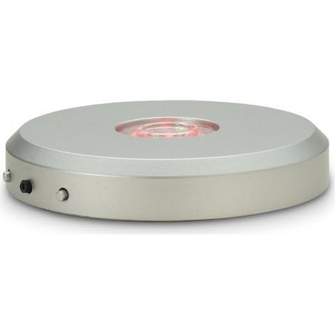Socle Lumineux LED Rond Argenté 11,5 cm avec 15 LED Multicolores pour Objets de Décoration - PANGIVO (1/2)