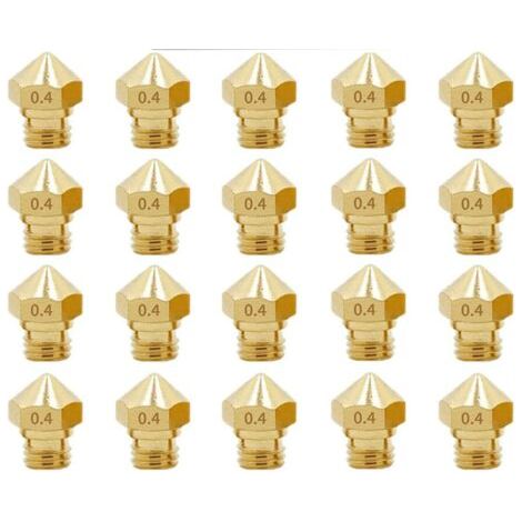 20pcs Accessoires pour imprimante 3D 20pcs, consommables pour buse filetée M7 1,75 mm, buse en laiton MK10 0,4 mm (1/5)