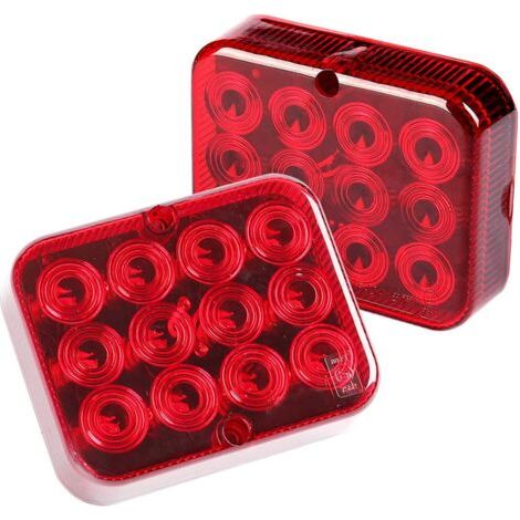 2 Pack Feu Antibrouillard, Led 12V Rouge, Fonction Stop, E-Mark, Pour Remorque Et Camion (1/5)