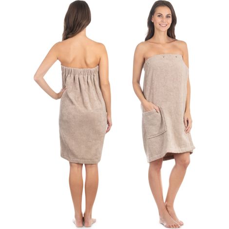 Liebenstein Saunakilt Damen Kilt Größe L / XL Premium Damenkilt aus Baumwolle Beige (1/5)