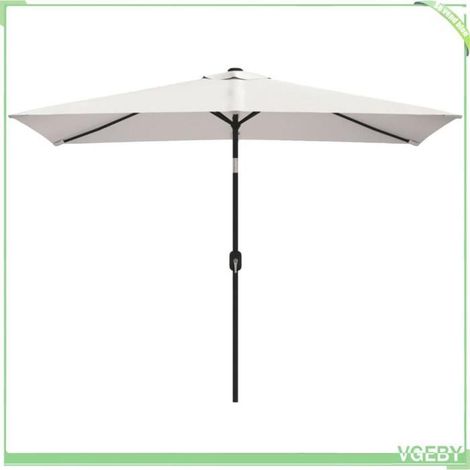 Parasol rectangulaire - FAFEICY - 40772 - 200 x 300 cm - Blanc sable - Polyester, mât acier 38 mm (1/5)