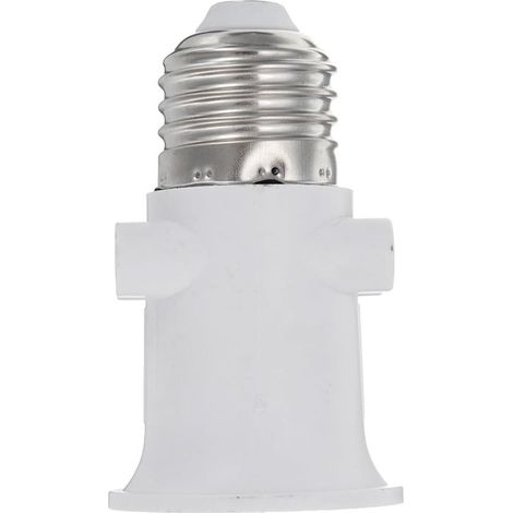 Adaptateur de douille E27, Base de LED Douille de lampe, Conversion en prise de courant et prise E27(Blanc) (1/5)